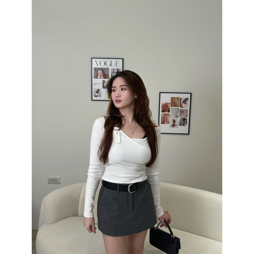 名媛千金風❣️羊毛褲裙附皮帶-規格圖4