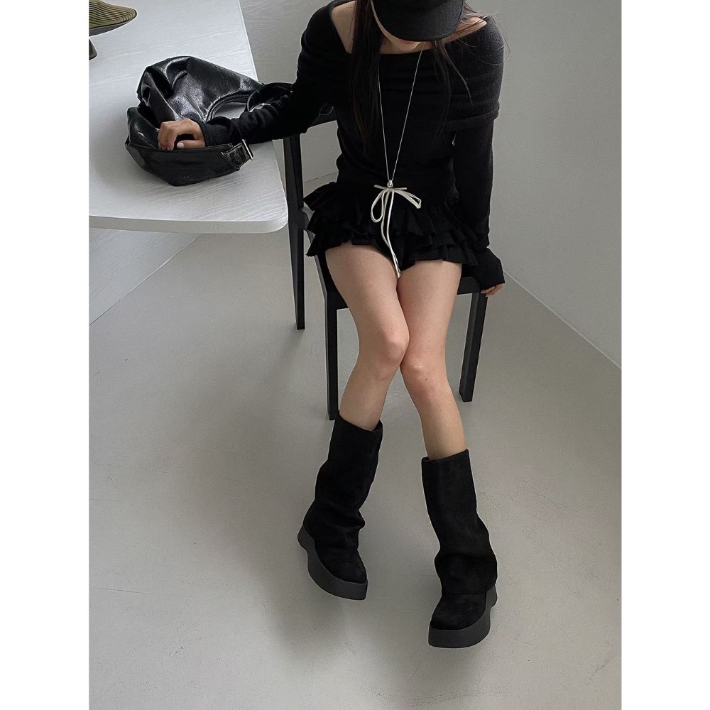 走在時尚的尖端👢正韓落地長靴-細節圖4