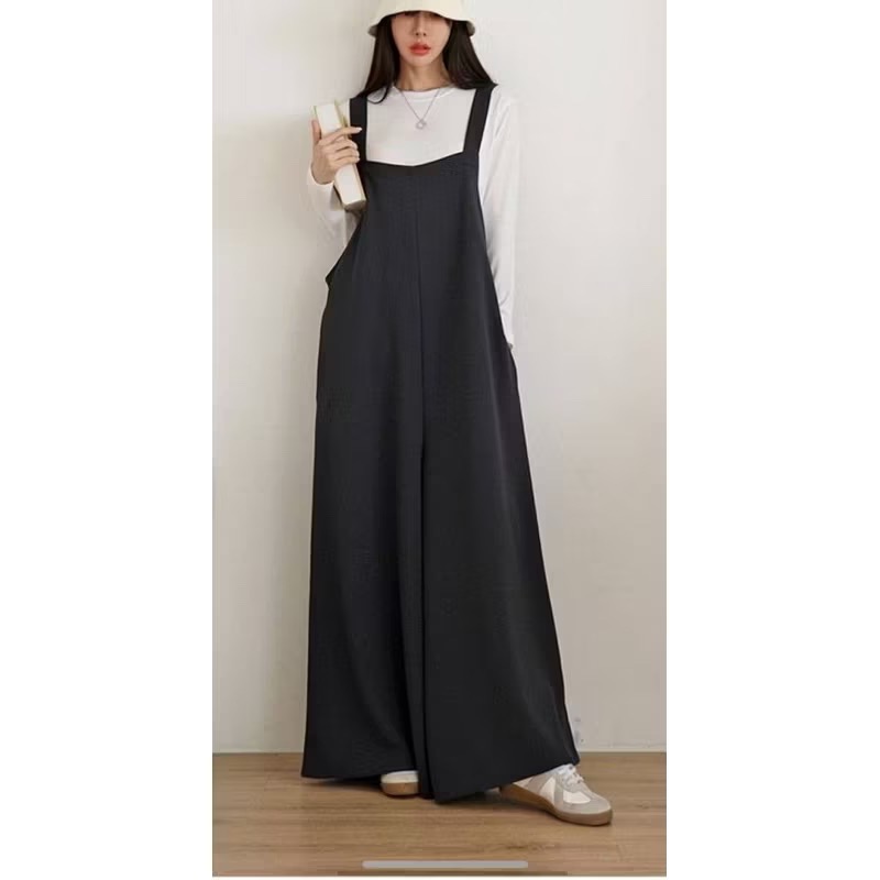 韓國🇰🇷棉絨/連身吊帶寬褲/秋冬款-細節圖4