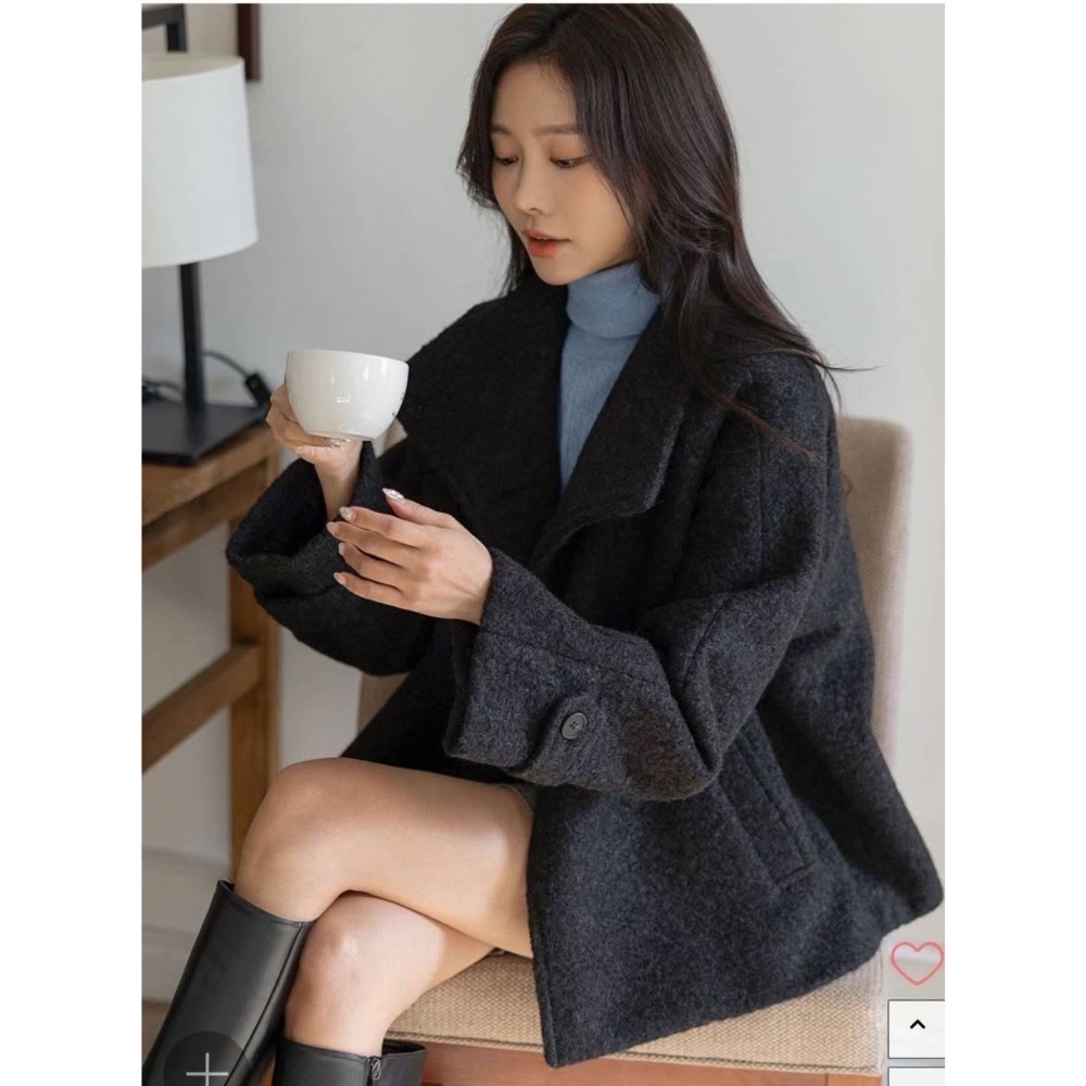 韓國🇰🇷新款 立領毛料外套-細節圖7