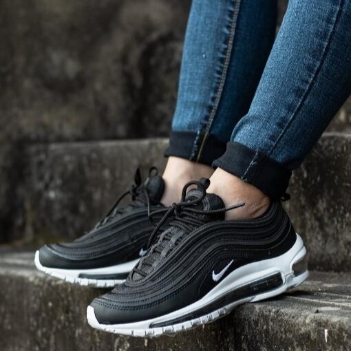 韓國直達-Nike Air Max 97 全黑反光全白氣墊男鞋女鞋復古情侶鞋921826