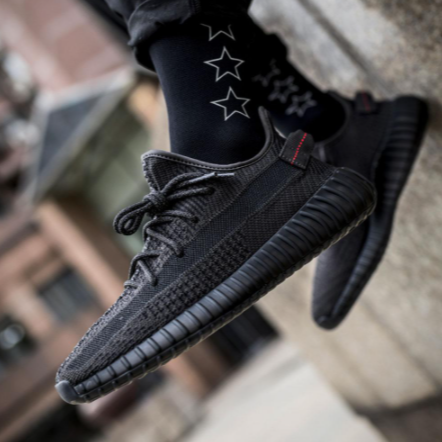 韓國直達-Adidas YEEZY BOOST 350 V2 Black 黑天使 黑魂 男鞋 情侶鞋 FU9006-細節圖4