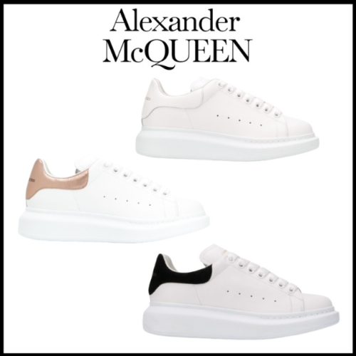 84號 韓國直達- Alexander McQueen MCQ 小白鞋皮革黑尾男鞋女鞋 553680WHGP59061