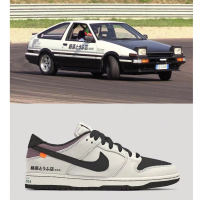 Nike Dunk Low Swoosh 頭文字D Toyota AE86 藤原とうふ店煙灰休閑鞋男