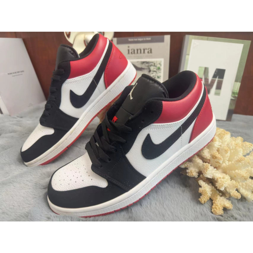 DUNK Air Jordan 1 low 黑白紅 麂皮 荔枝皮纹 休闲鞋 运动鞋