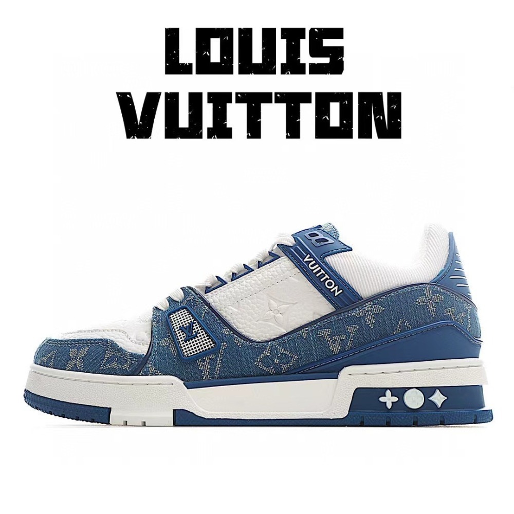 Louis Vuitton 路易威登 Trainer 休閑闆鞋 白綠牛仔-細節圖9