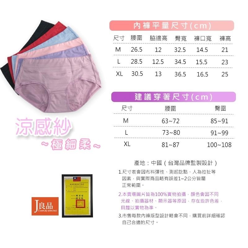 現貨！細柔涼感女內褲 透氣親膚涼感紗 棉褲底 條紋內褲女生 中低腰內褲 棉質內褲 女內褲-細節圖7