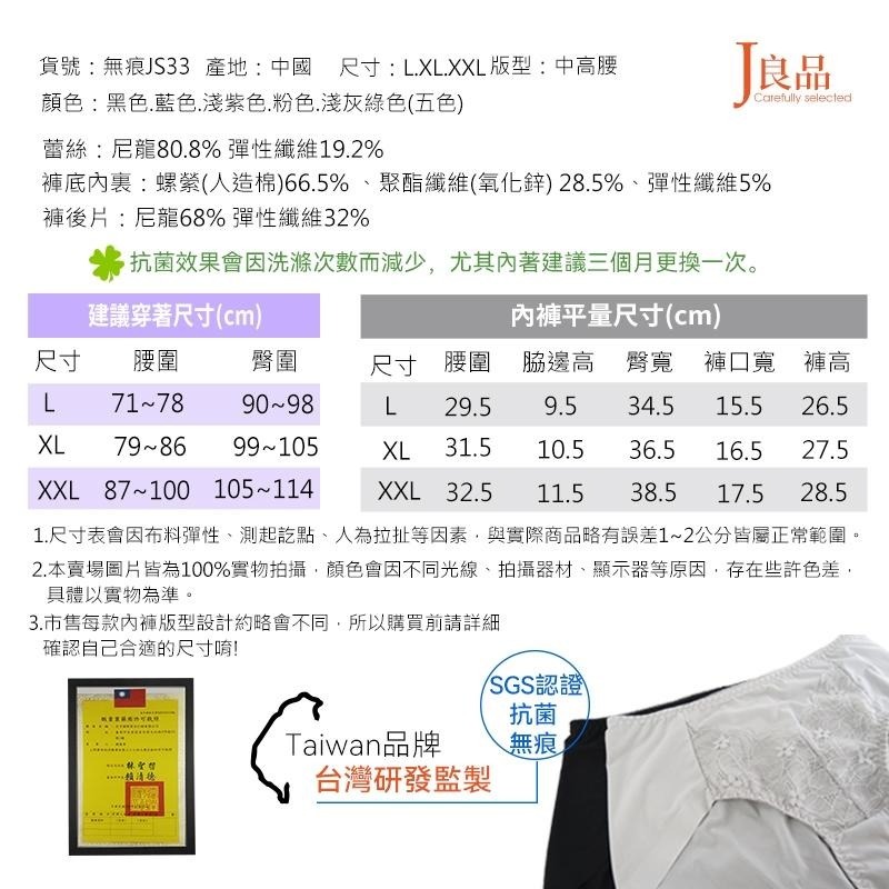 現貨！L~XXL無痕抗菌女內褲 中高腰冰絲蕾絲 透氣速乾 親膚 SGS抗菌認證 無痕隱形內褲女生-細節圖8