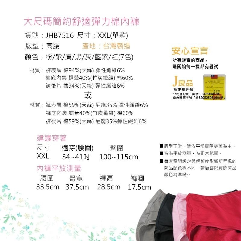 現貨！XXL台灣製大尺碼內褲 高腰簡約弧邊親柔 舒適包臀 天絲棉質內褲 加大內褲 女生內褲-細節圖7