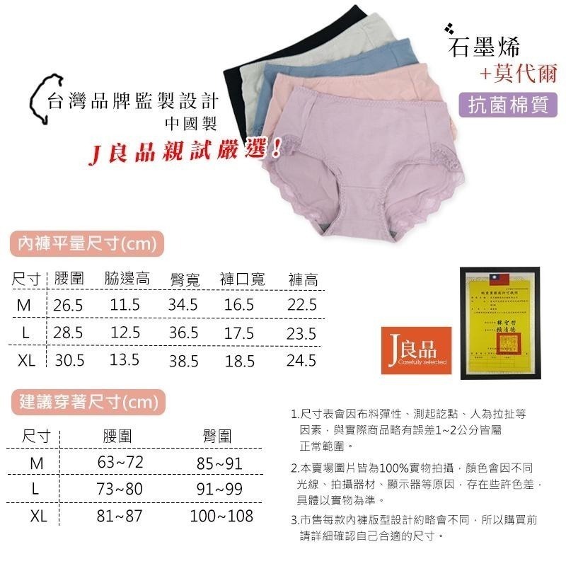 現貨！石墨烯莫代爾雙重呵護 棉質透氣蕾絲石墨烯內褲 莫代爾內褲 抗菌內褲 女蕾絲內褲 棉內褲女生中腰內褲-細節圖7
