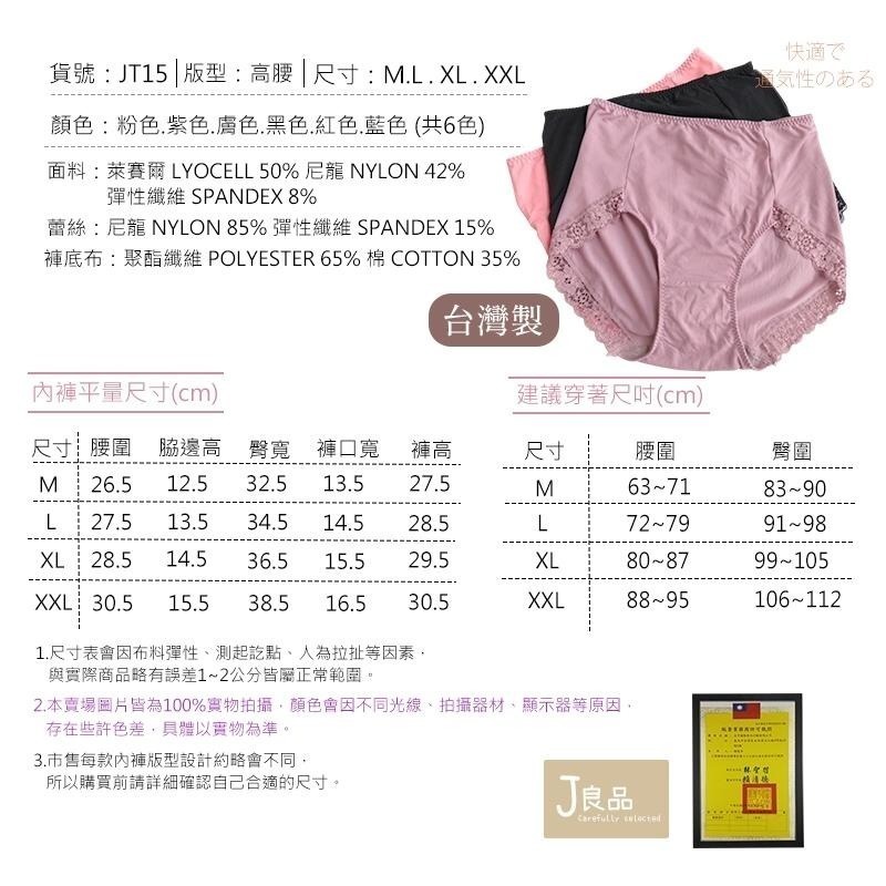 現貨！M~XXL 台灣製 日系棉女內褲 Lyocell天絲萊賽爾棉質蕾絲 高腰內褲女 舒適 棉 蕾絲女生內褲-細節圖7