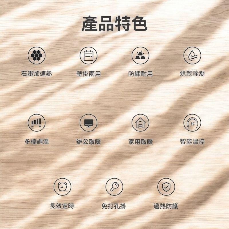 全新現貨 新款PHILIPS 飛利浦 石墨烯壁掛暖風機 遙控 防水居浴兩用AHR3126FX-細節圖6