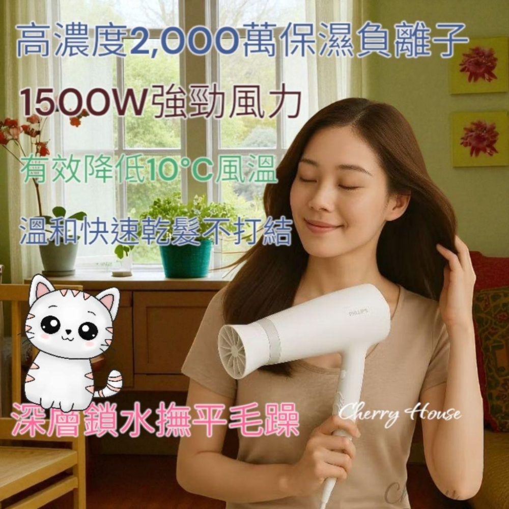 全新台灣公司貨2年原廠保固 PHILIPS飛利浦 溫控負離子護髮吹風機 BHD378-細節圖2