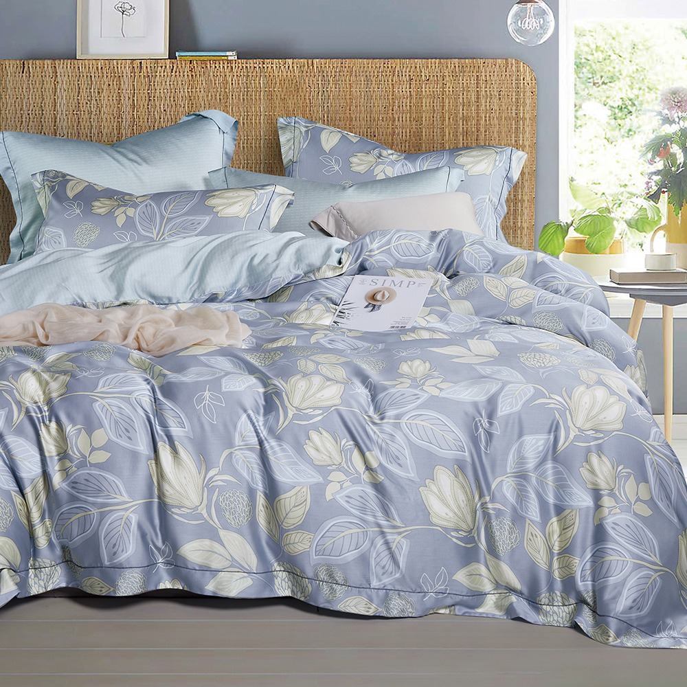 【小日常寢居】奧地利60支純天絲™5尺雙人舖棉床罩兩用被套七件組《多款花色/300織萊賽爾專櫃等級/限宅配》-規格圖1