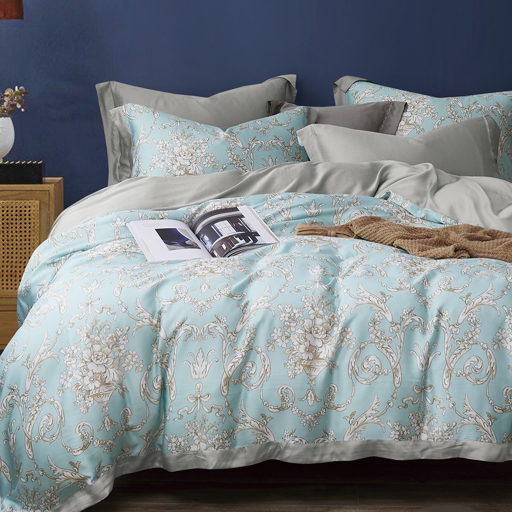 【小日常寢居】奧地利60支純天絲™5尺雙人舖棉床罩兩用被套七件組《多款花色/300織萊賽爾專櫃等級/限宅配》-規格圖1