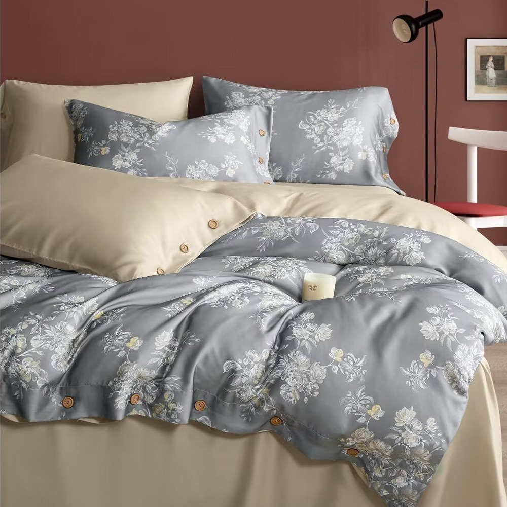 【小日常寢居】奧地利60支純天絲™5尺雙人舖棉床罩兩用被套七件組《多款花色/300織萊賽爾專櫃等級/限宅配》-規格圖1