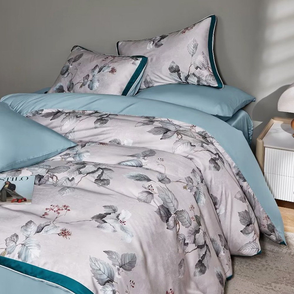 【小日常寢居】奧地利60支純天絲™5尺雙人舖棉床罩兩用被套七件組《多款花色/300織萊賽爾專櫃等級/限宅配》-規格圖1