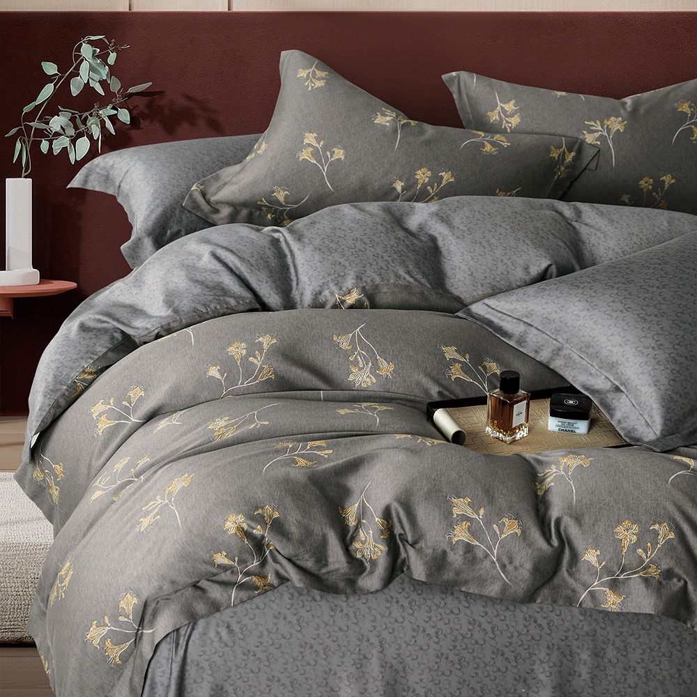 【小日常寢居】奧地利60支純天絲™5尺雙人舖棉床罩兩用被套七件組《多款花色/300織萊賽爾專櫃等級/限宅配》-規格圖1