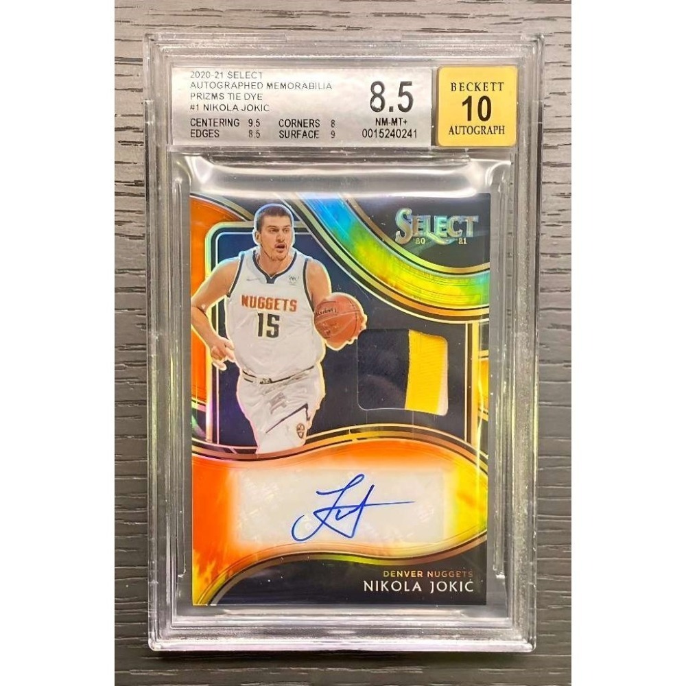 【卡世界】2020-21 Select Nikola Jokic Auto Mem. Prizm Tie Dye 籃球-細節圖4