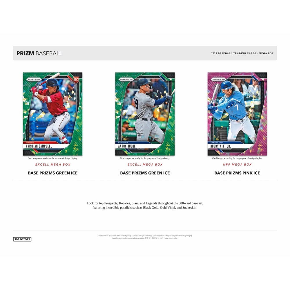 【卡世界】🔥全新箱20盒 2025 Prizm Baseball Mega Box 棒球 球員卡 (1盒)-細節圖6