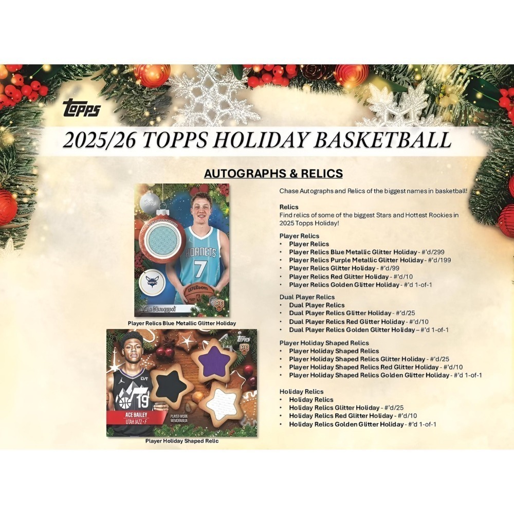 【卡世界】🔥自選號 2025 Topps Holiday Basketball Mega Box 球員卡 (1盒)-細節圖8