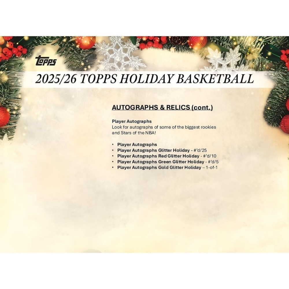 【卡世界】🔥自選號 2025 Topps Holiday Basketball Mega Box 球員卡 (1盒)-細節圖9