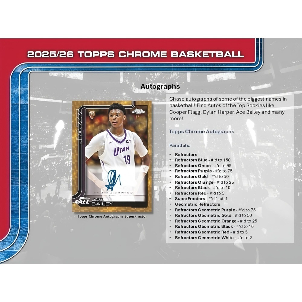 【卡世界】2025-26 Topps Chrome Basketball Blaster Box 籃球 球員卡 (1盒)-細節圖10