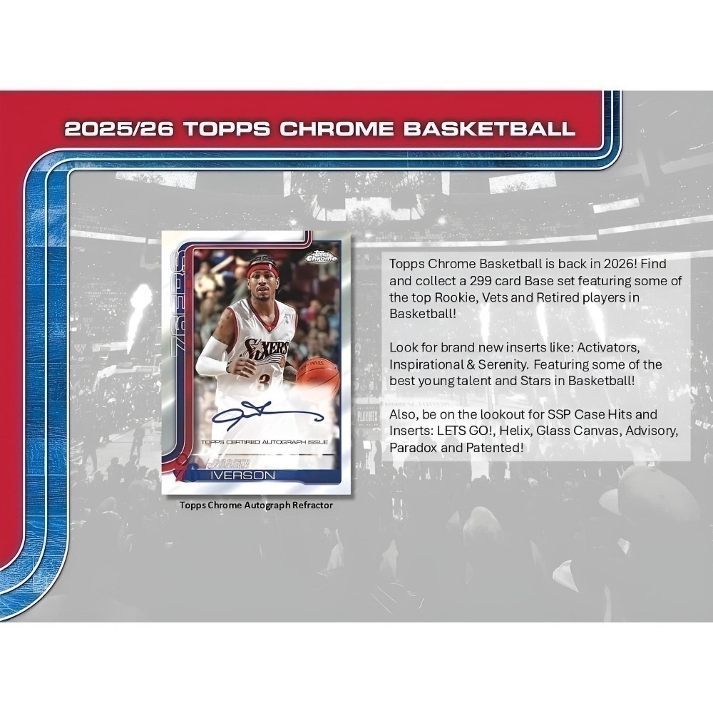 【卡世界】2025-26 Topps Chrome Basketball Hanger Box 籃球 球員卡 (1盒)-細節圖4