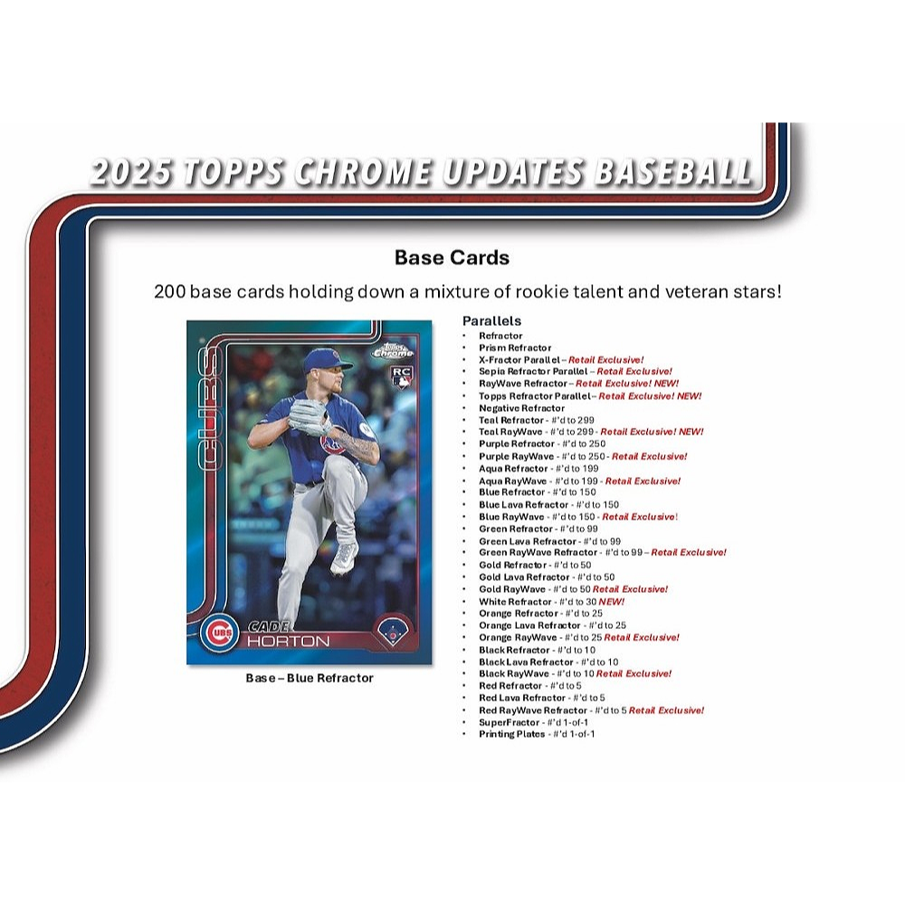 【卡世界】 2025 Topps Chrome Baseball Update Blaster Box 球員卡 (1盒)-細節圖6