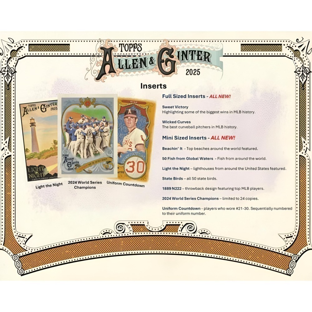 【卡世界】2025 Allen & Ginter Baseball Jumbo Value Pack 球員卡 (1包)-細節圖6