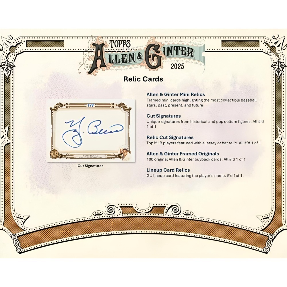 【卡世界】2025 Allen & Ginter Baseball Jumbo Value Pack 球員卡 (1包)-細節圖9