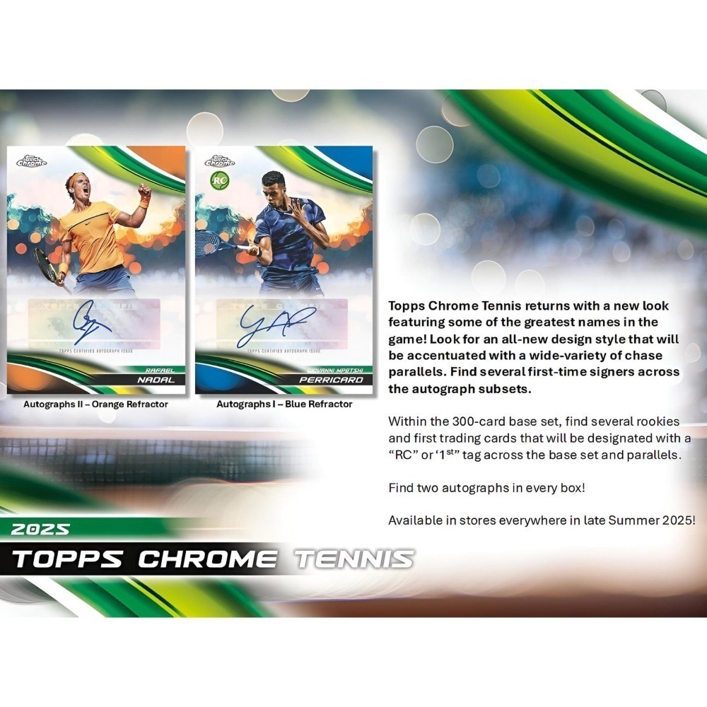 【卡世界】🔥全新箱10盒 2025 Topps Chrome Tennis Hobby Box 網球 球員卡 (1盒)-細節圖5