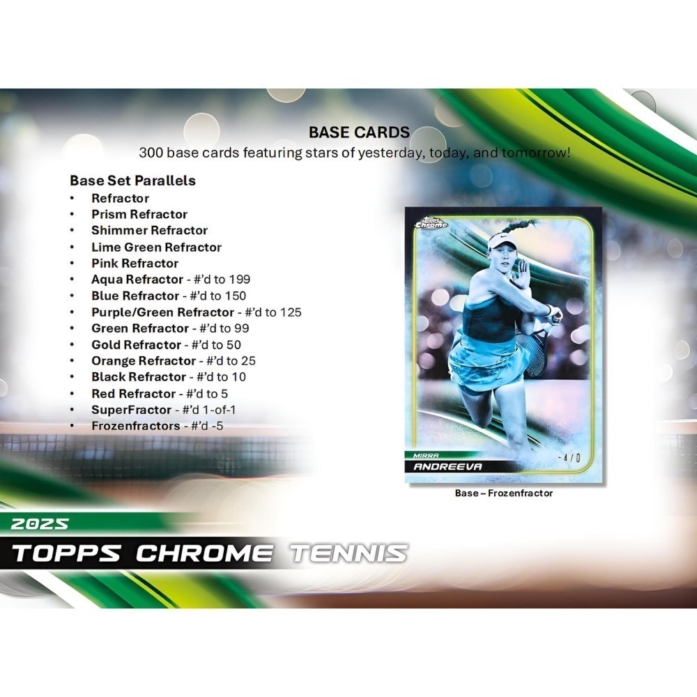 【卡世界】🔥全新箱10盒 2025 Topps Chrome Tennis Hobby Box 網球 球員卡 (1盒)-細節圖6