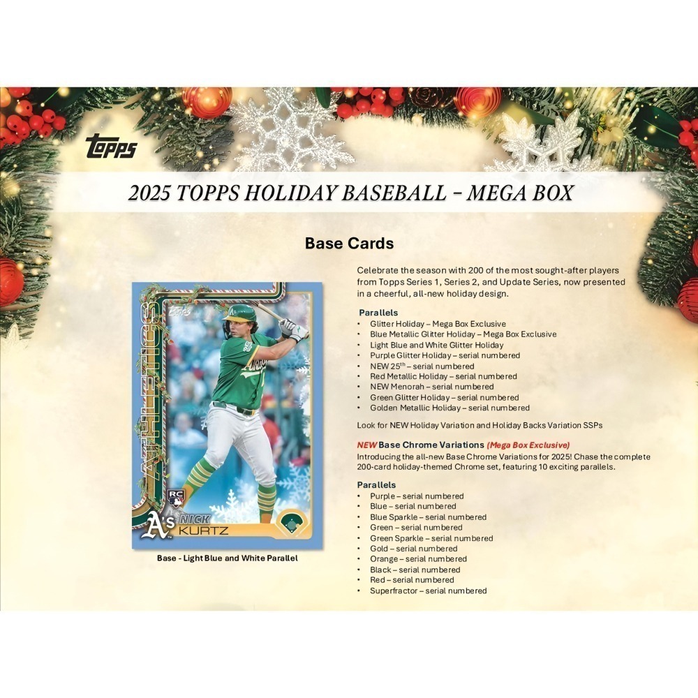 【卡世界】2025 Topps Holiday Baseball Mega Box 棒球 球員卡 (1盒)-細節圖6