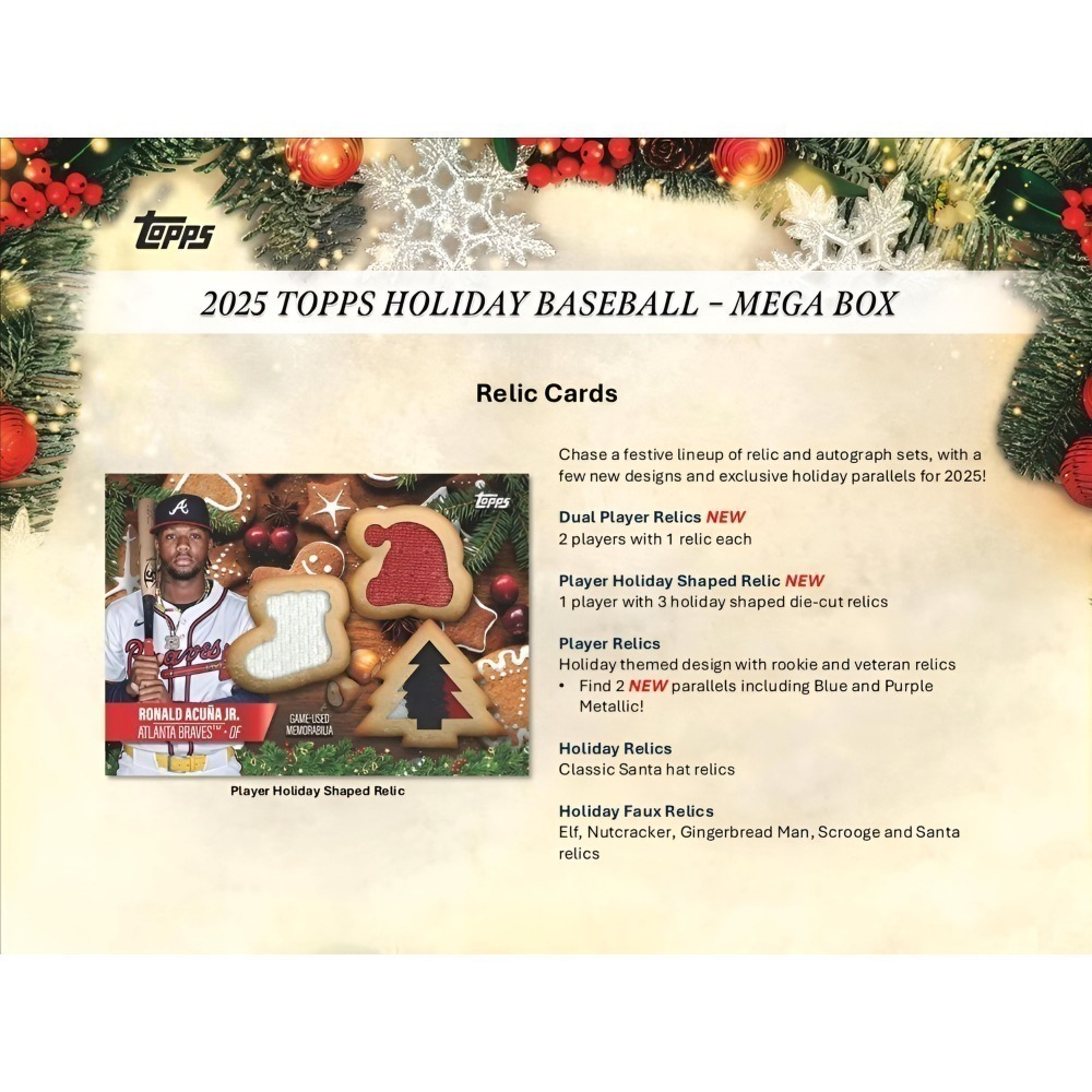 【卡世界】2025 Topps Holiday Baseball Mega Box 棒球 球員卡 (1盒)-細節圖7