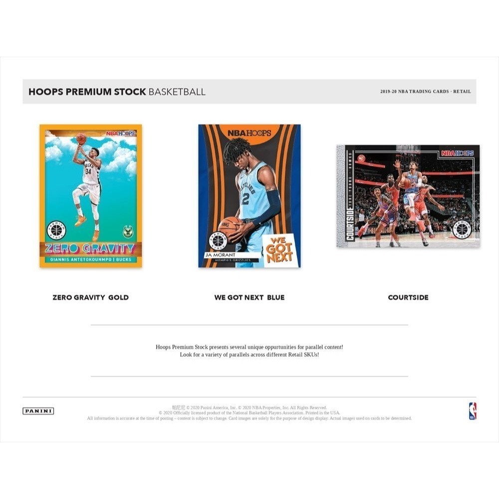 【卡世界】2019-20 Hoops Premium Stock Cello Pack Box 籃球 球員卡 (12包)-細節圖5