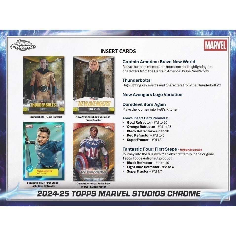 【卡世界】2025 Topps Chrome Marvel Studios Blaster Box 漫威 (1盒)-細節圖8