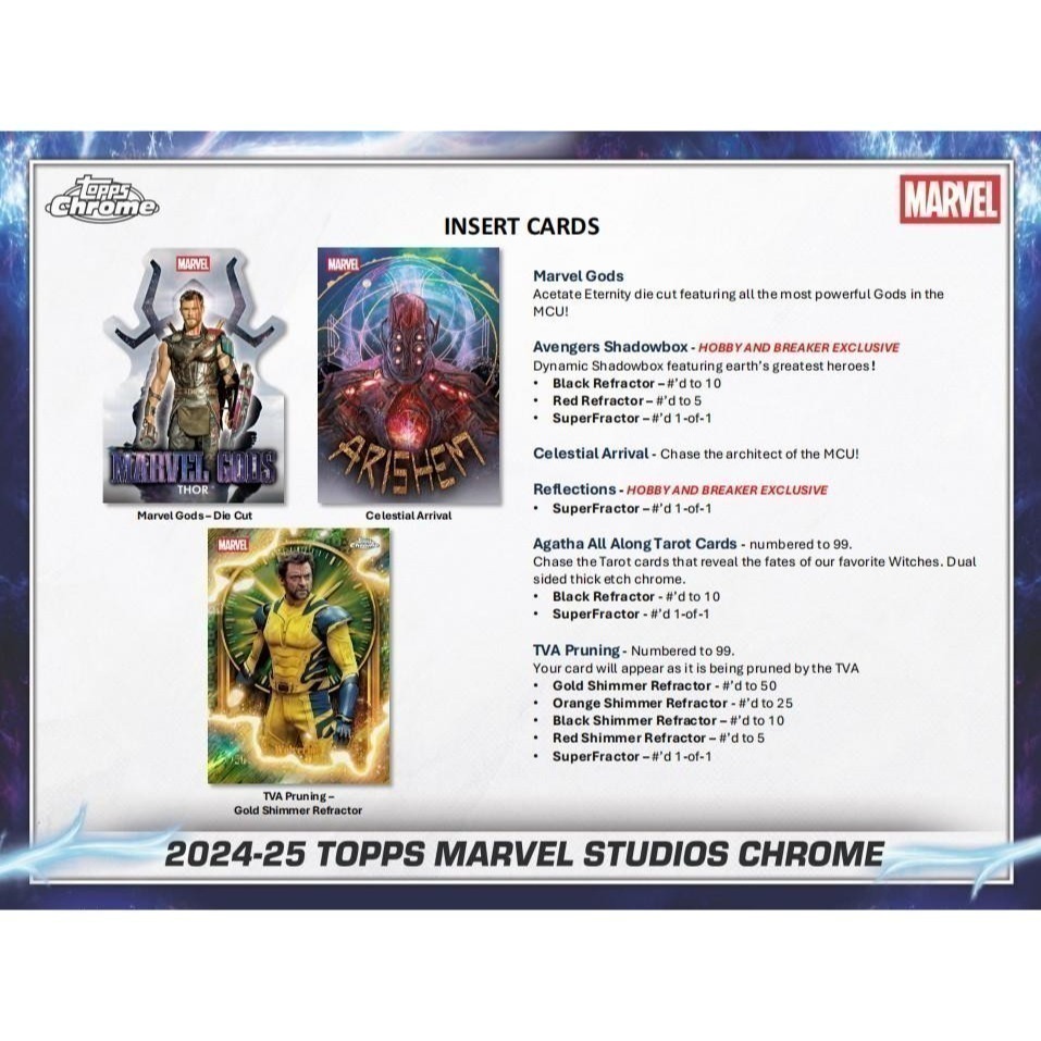 【卡世界】2025 Topps Chrome Marvel Studios Blaster Box 漫威 (1盒)-細節圖9