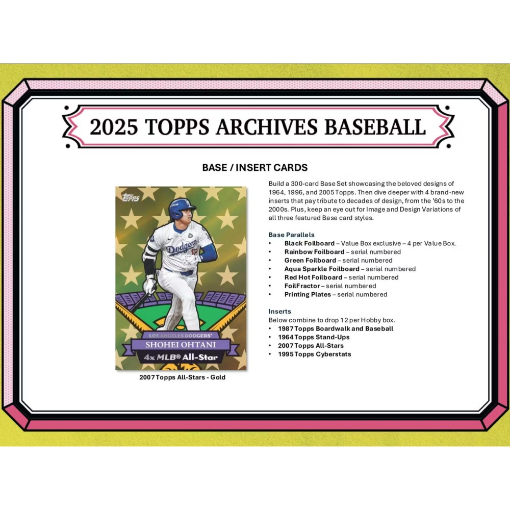 【卡世界】2025 Topps Archives Baseball Blaster Box 棒球 球員卡 (1盒)-細節圖7