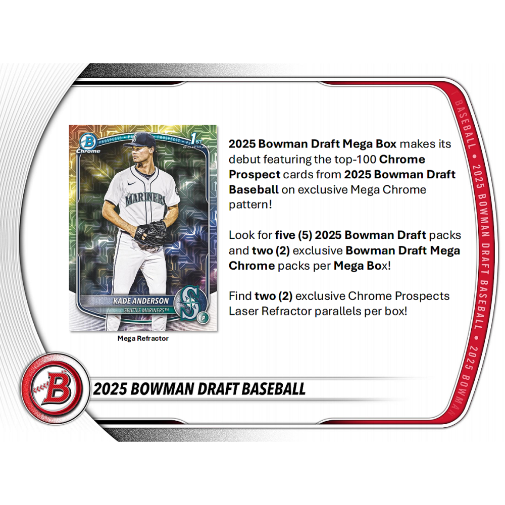 【卡世界】2025 Bowman Draft Baseball Mega Box 棒球 球員卡 (1盒)-細節圖5