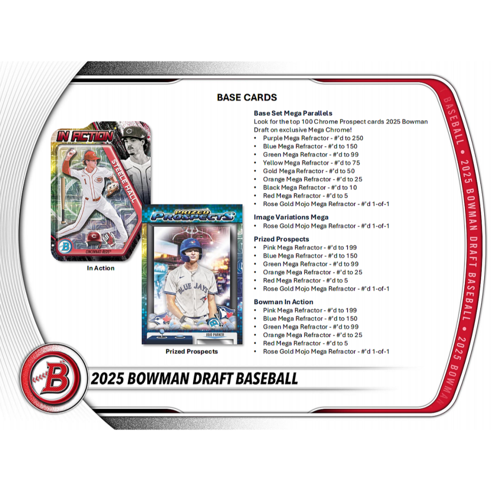 【卡世界】2025 Bowman Draft Baseball Mega Box 棒球 球員卡 (1盒)-細節圖6