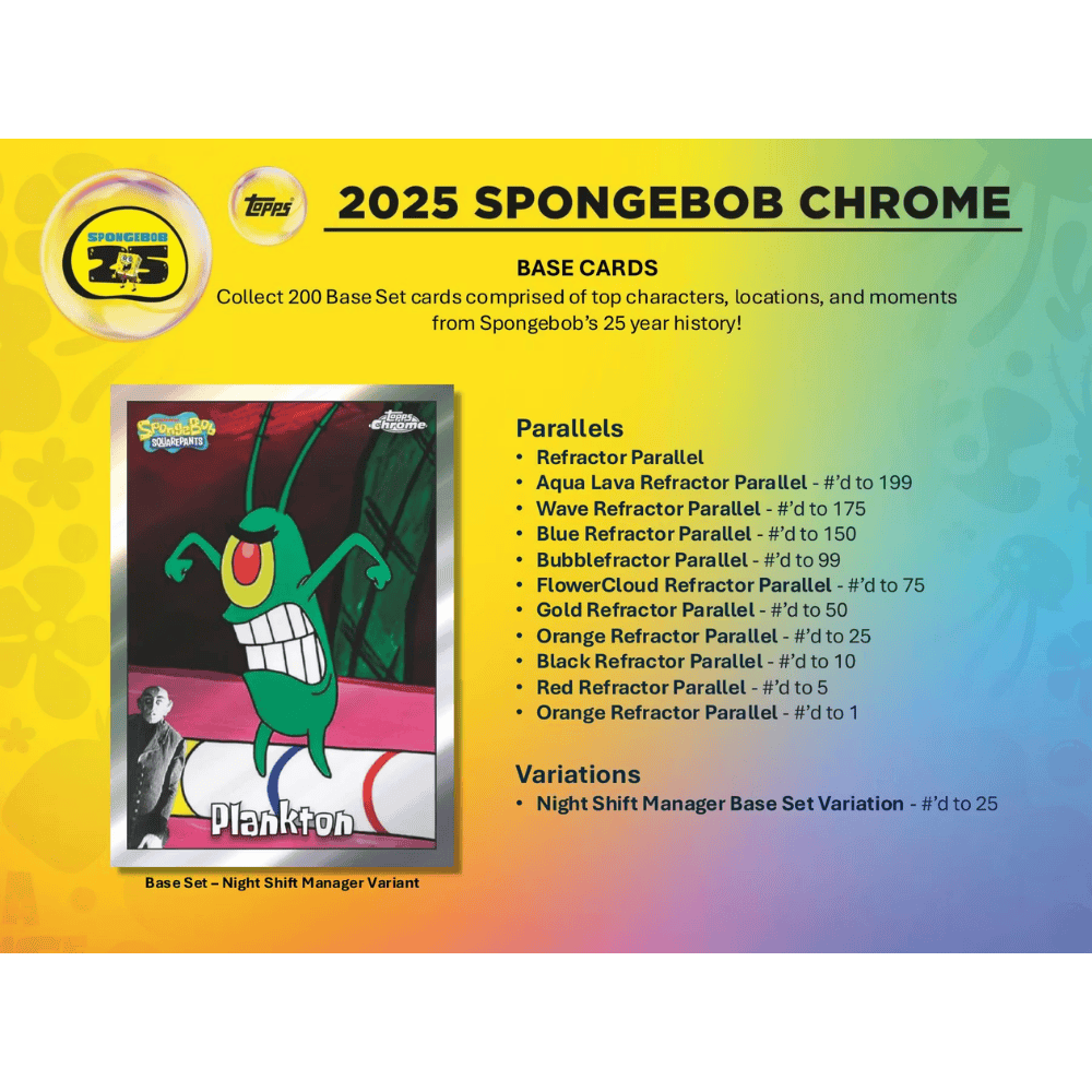 【卡世界】2025 Topps SpongeBob Chrome 25th Anniversary Blaster 1盒-細節圖6