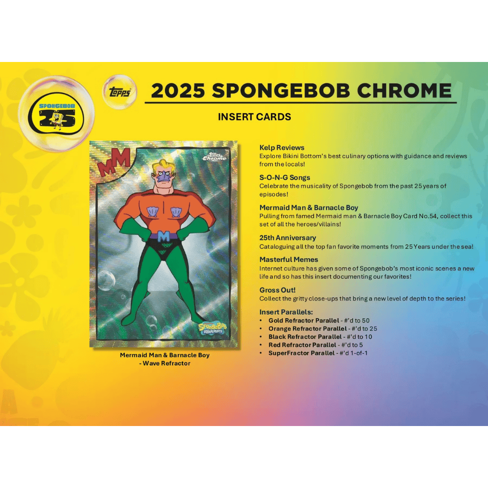 【卡世界】2025 Topps SpongeBob Chrome 25th Anniversary Blaster 1盒-細節圖7