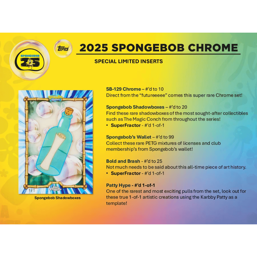 【卡世界】2025 Topps SpongeBob Chrome 25th Anniversary Blaster 1盒-細節圖9