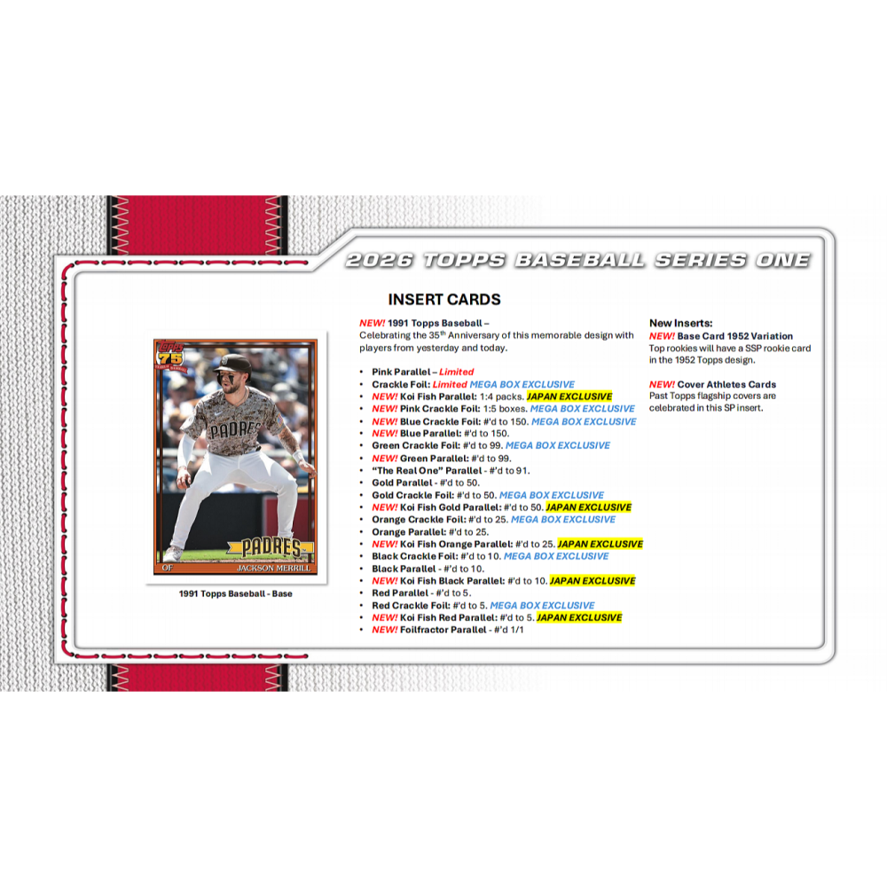 【卡世界】2026 Topps Series 1 Baseball Super Box 棒球 球員卡 (1盒)-細節圖7