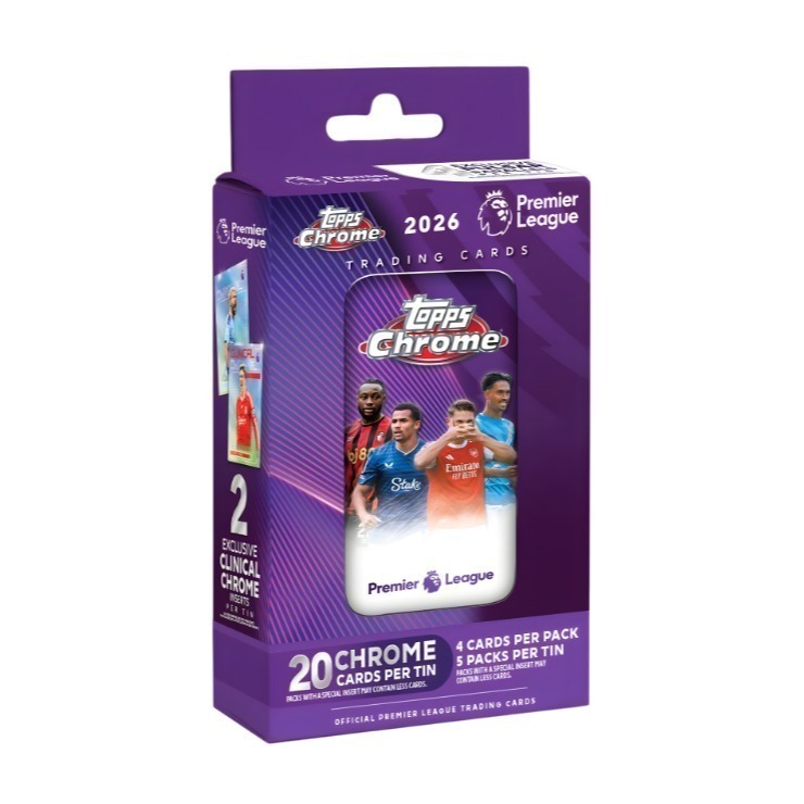 【卡世界】2026 Topps Chrome Premier League Tin 英超 足球 球員卡 (1盒)-細節圖2