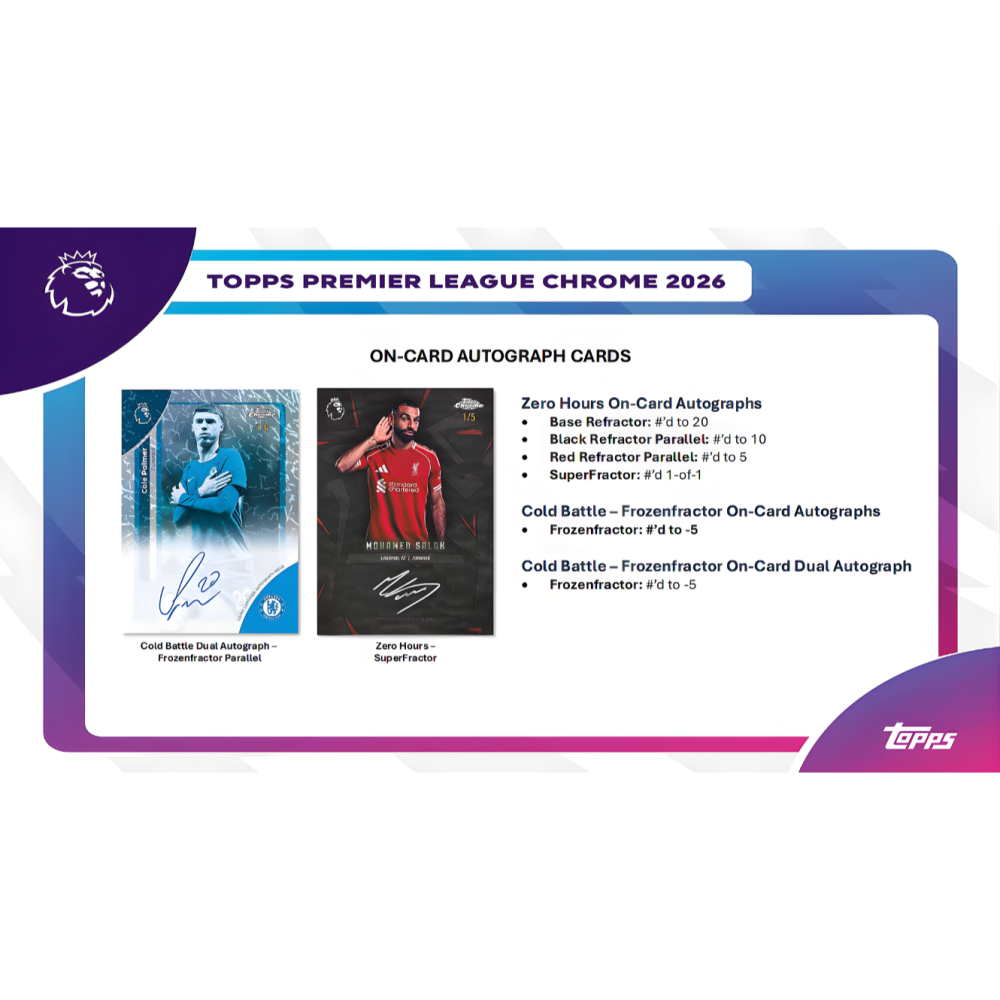 【卡世界】2026 Topps Chrome Premier League Tin 英超 足球 球員卡 (1盒)-細節圖11