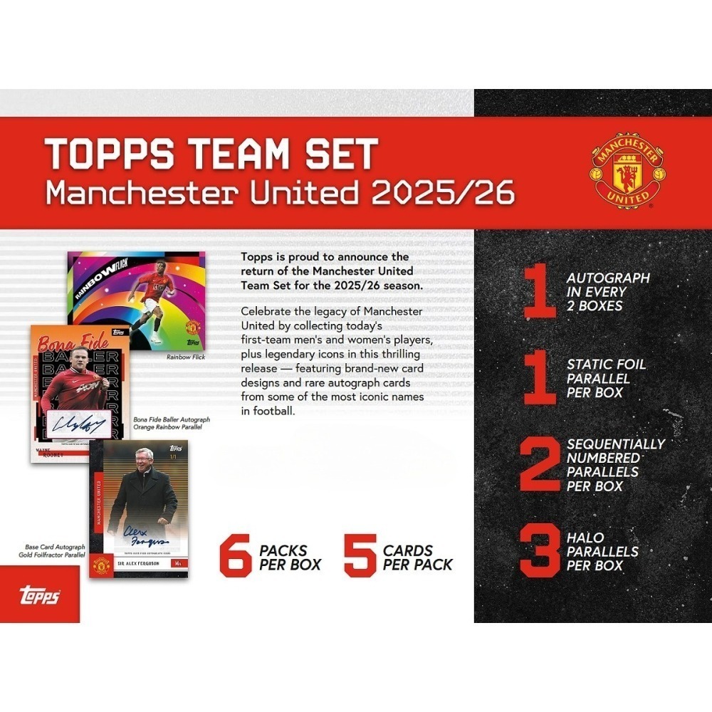 【卡世界】2025-26 Topps Manchester United Team Set 曼聯 球員卡 (1盒)-細節圖4