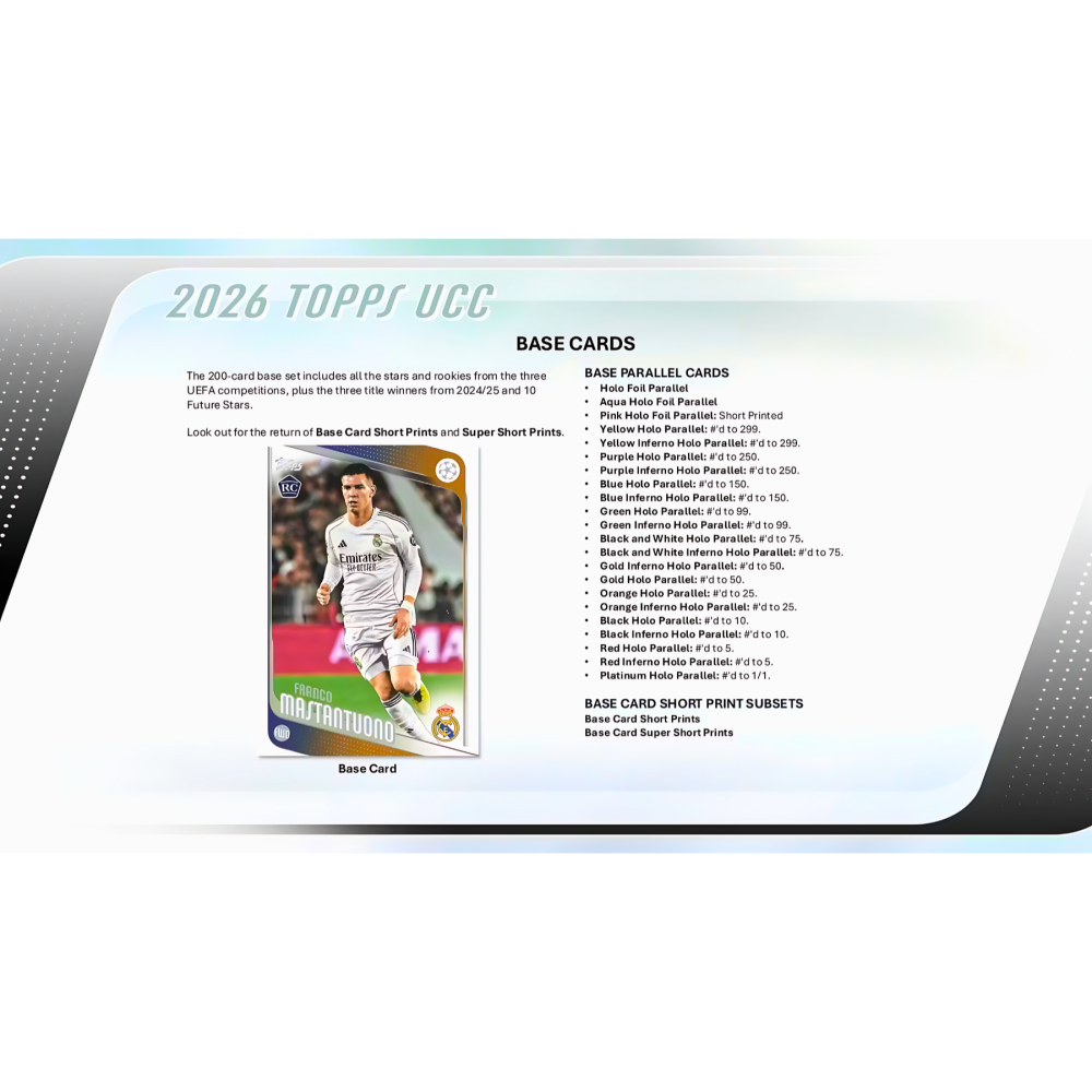 【卡世界】2026 Topps UEFA Club Competitions Hanger Box 球員卡 (1盒)-細節圖5