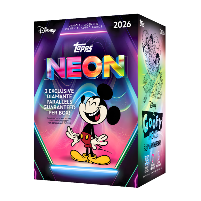 【卡世界】2026 Topps Disney Neon Blaster Box 米老鼠 迪士尼 球員卡 (1盒)-細節圖2